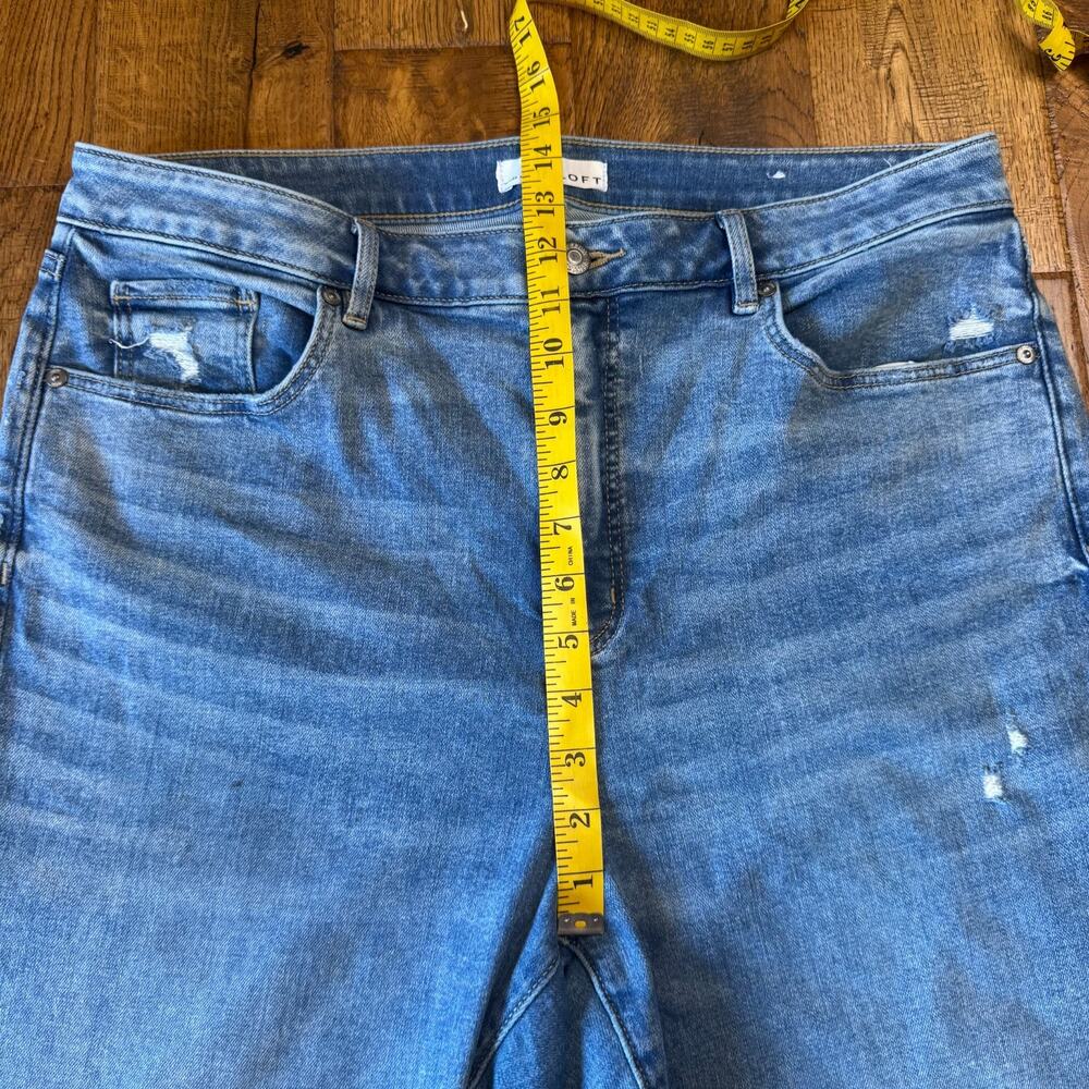 Ann Taylor Loft The Curvy Skinny Jeans Size 32/14 Medium Wash 27" Raw Hem - Picture 4 of 8